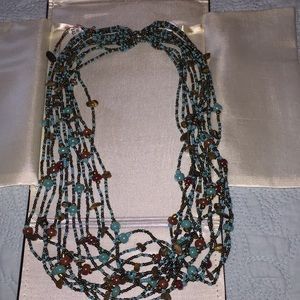 Beautiful Beaded Necklace Turquoise and Tiger Eye
